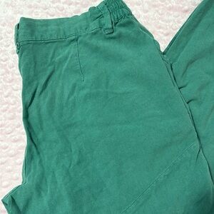 Sincerely Jules Women's Green Size Large Pants 15% Linen‎ Elastic Waist Pull On